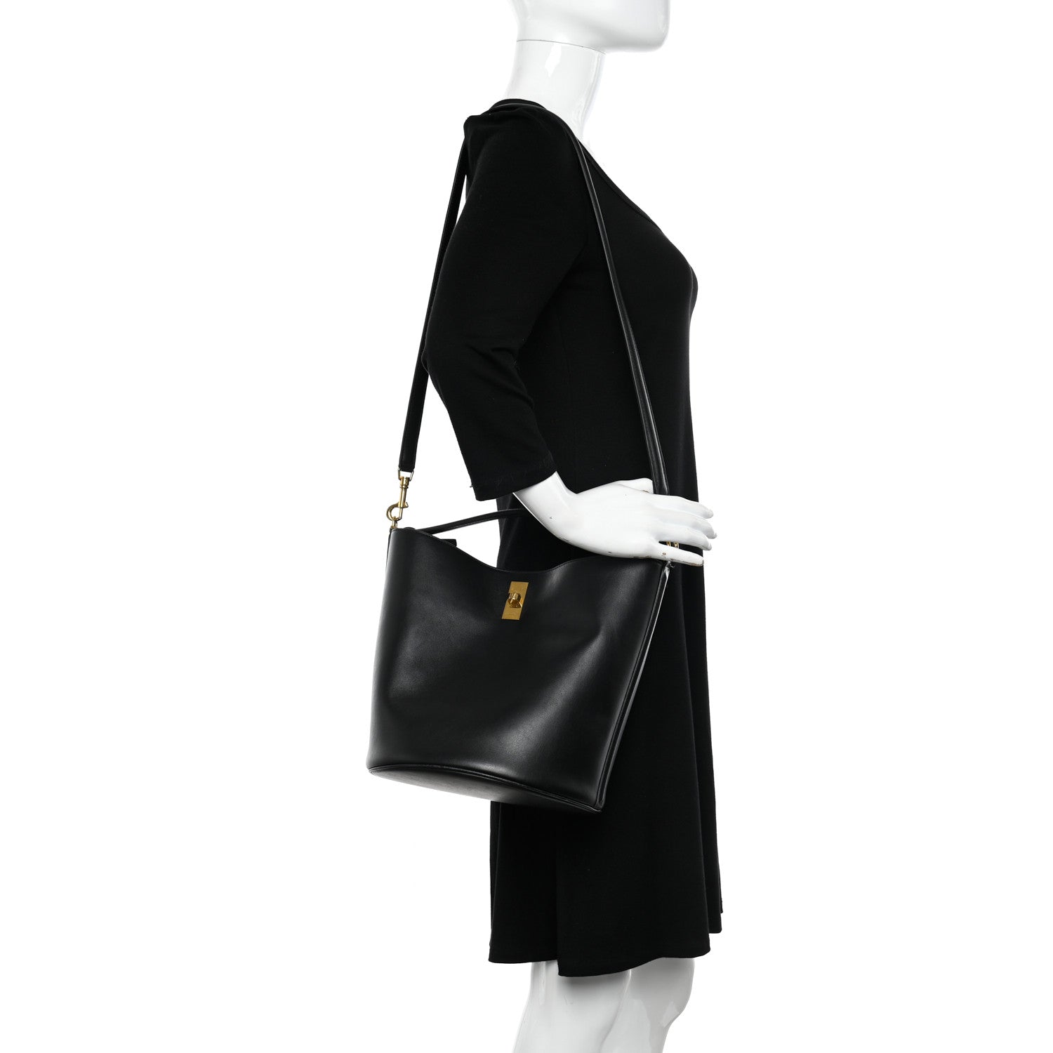 Celine Smooth Calfskin Bucket 16 Bag Black 2 of 9