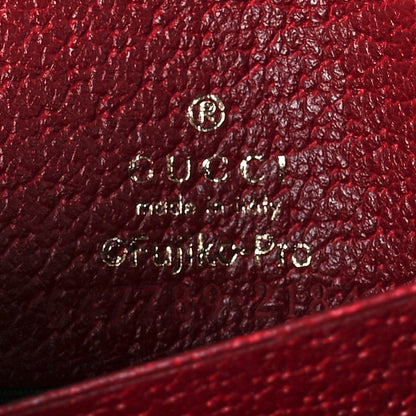 Gucci X DORAEMON Mini Vintage GG Supreme Monogram Compact Wallet Beige Cherry Red 5 of 10