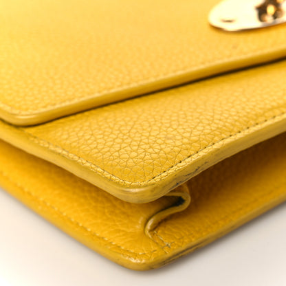 Mulberry Natural Grain Calfskin Small Darley Satchel Yellow 8 of 10