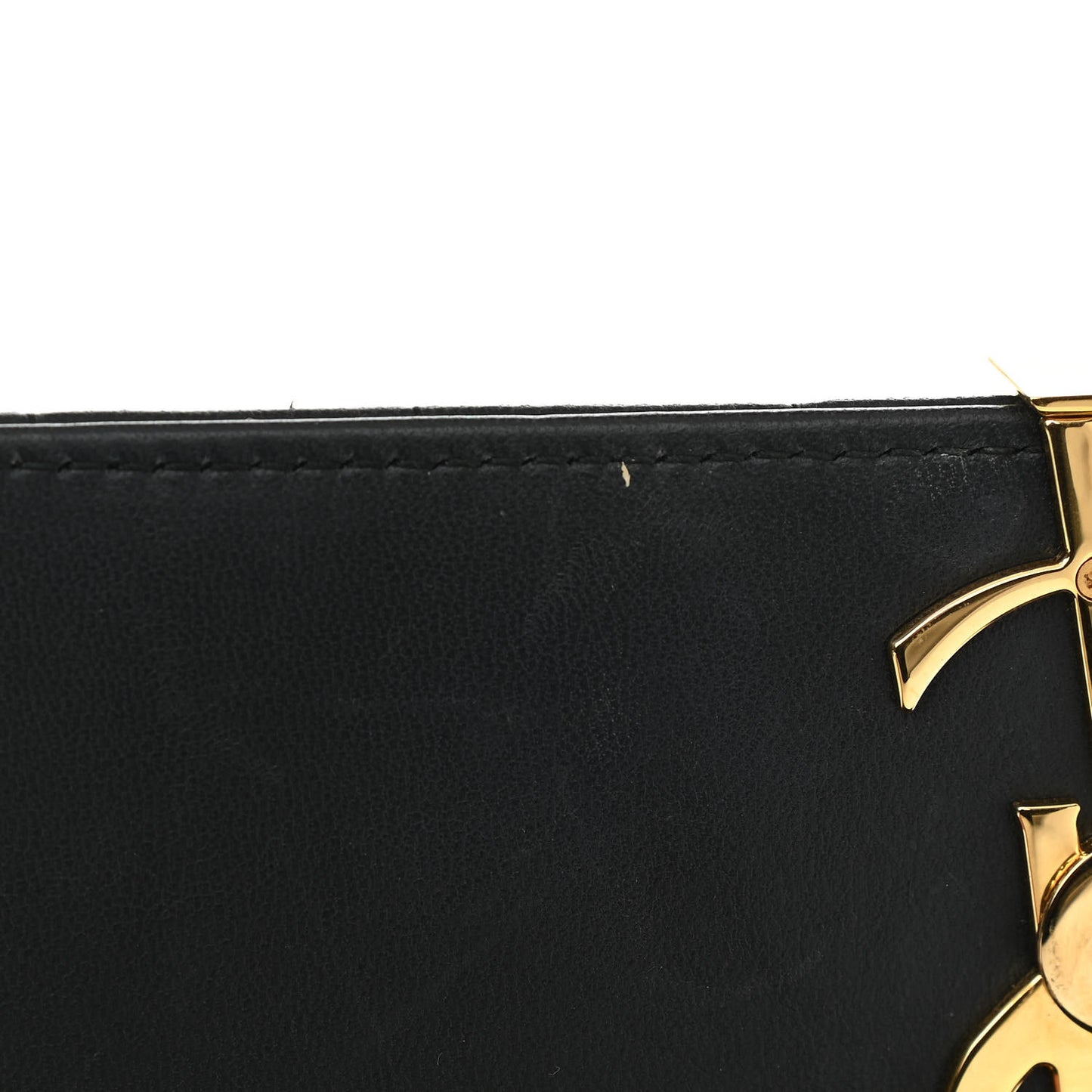 Lambskin Matelasse Monogram Vicky Chain Wallet Black