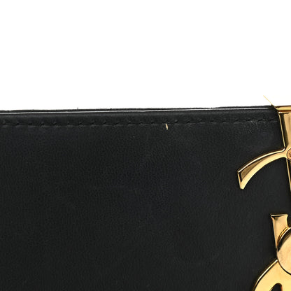 Saint Laurent Lambskin Matelasse Monogram Vicky Chain Wallet Black 9 of 13