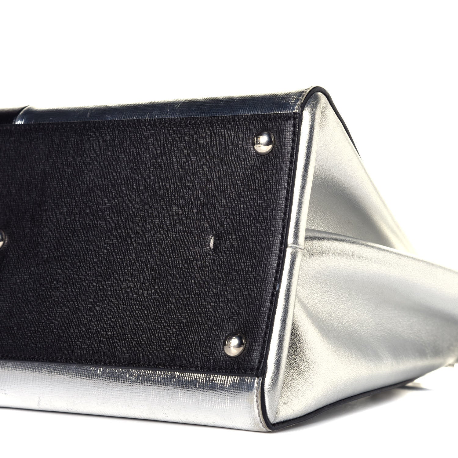 Fendi Vitello Elite Bi Color 3Jours Tote Argento Black 8 of 8