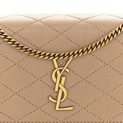 Saint Laurent Lambskin Quilted Gaby Phone Holder Crossbody Dark Toffee 8 of 13