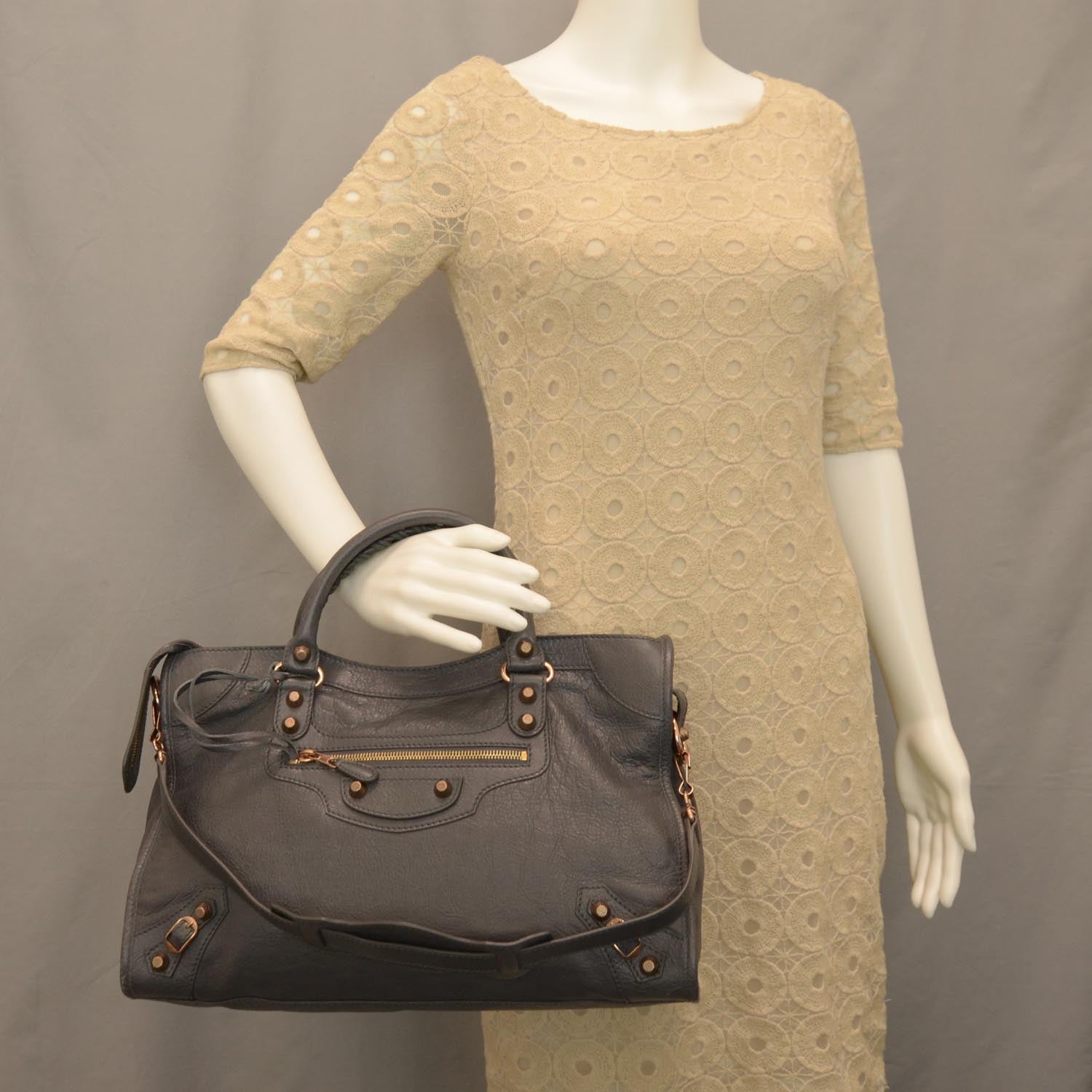 Balenciaga Agneau Giant 12 Rose Gold Hardware City Gris Tarmac 2 of 11