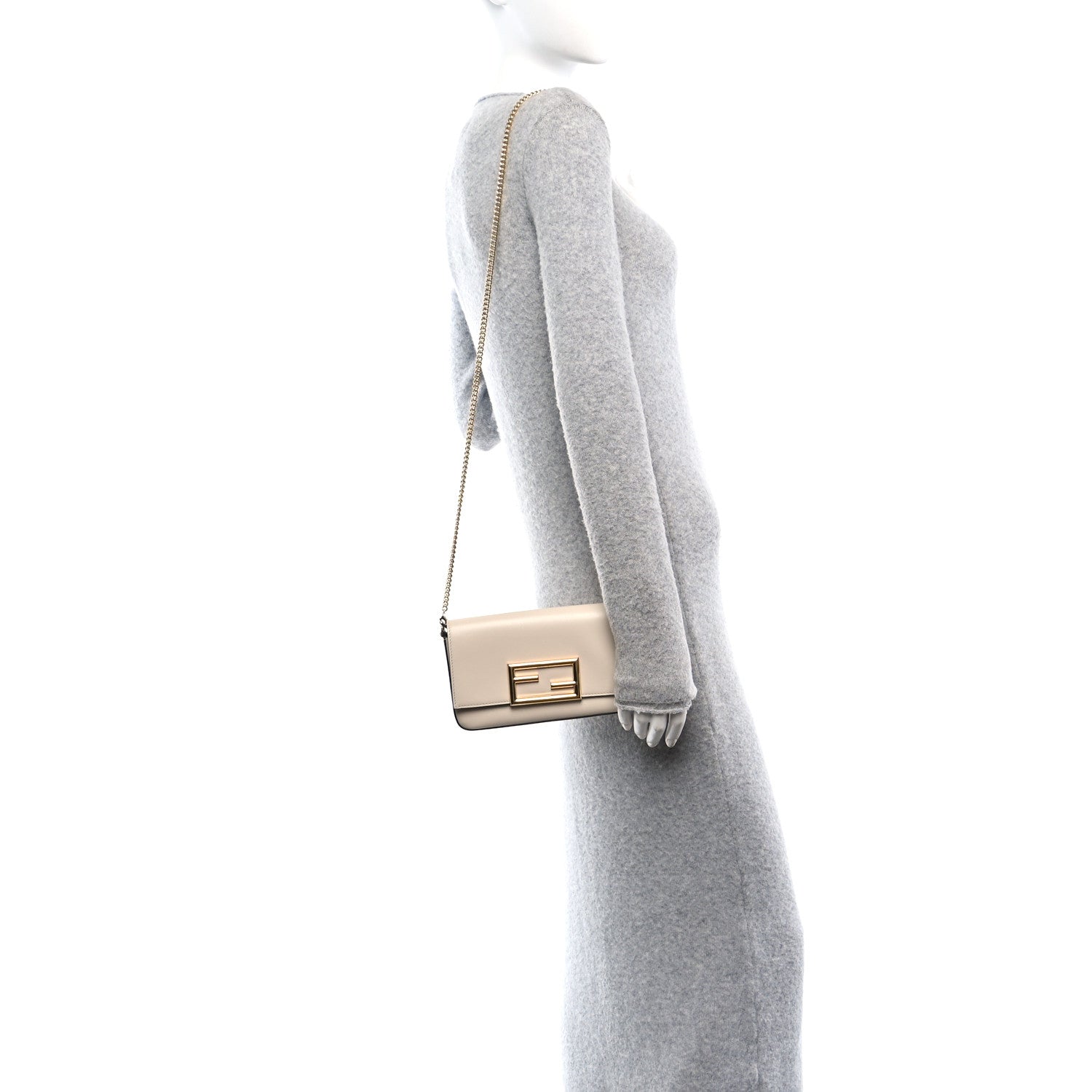Fendi Vitello Palmellato Wallet on Chain with Pouches Camelia 2 of 12
