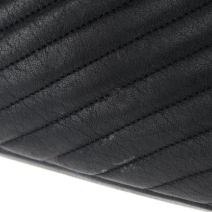 Saint Laurent Sheepskin Matelasse Chevron Monogram Large College Satchel Black 11 of 14