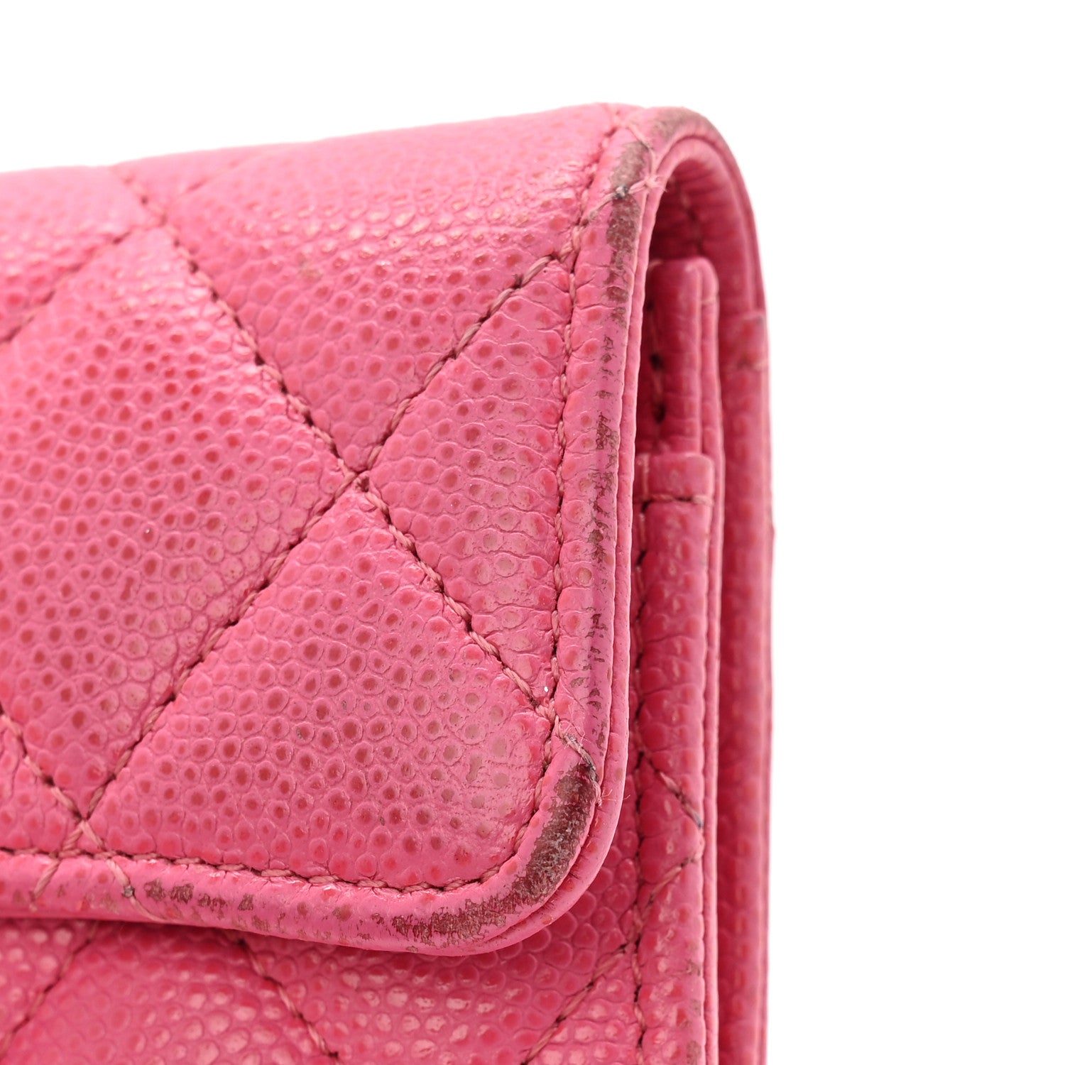 Chanel Caviar Quilted Flap Card Holder Wallet Pink 9 of 10