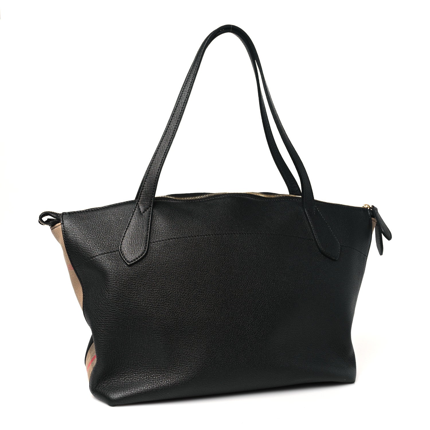 Burberry Derby Calfskin House Check Medium Welburn Tote Black 3 of 9