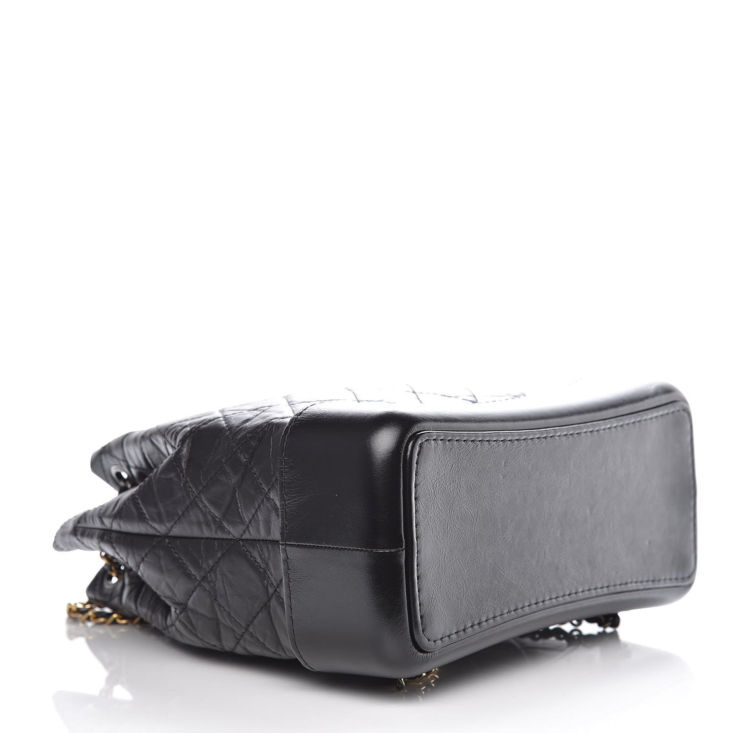 Aged Calfskin Quilted Gabrielle Backpack Black