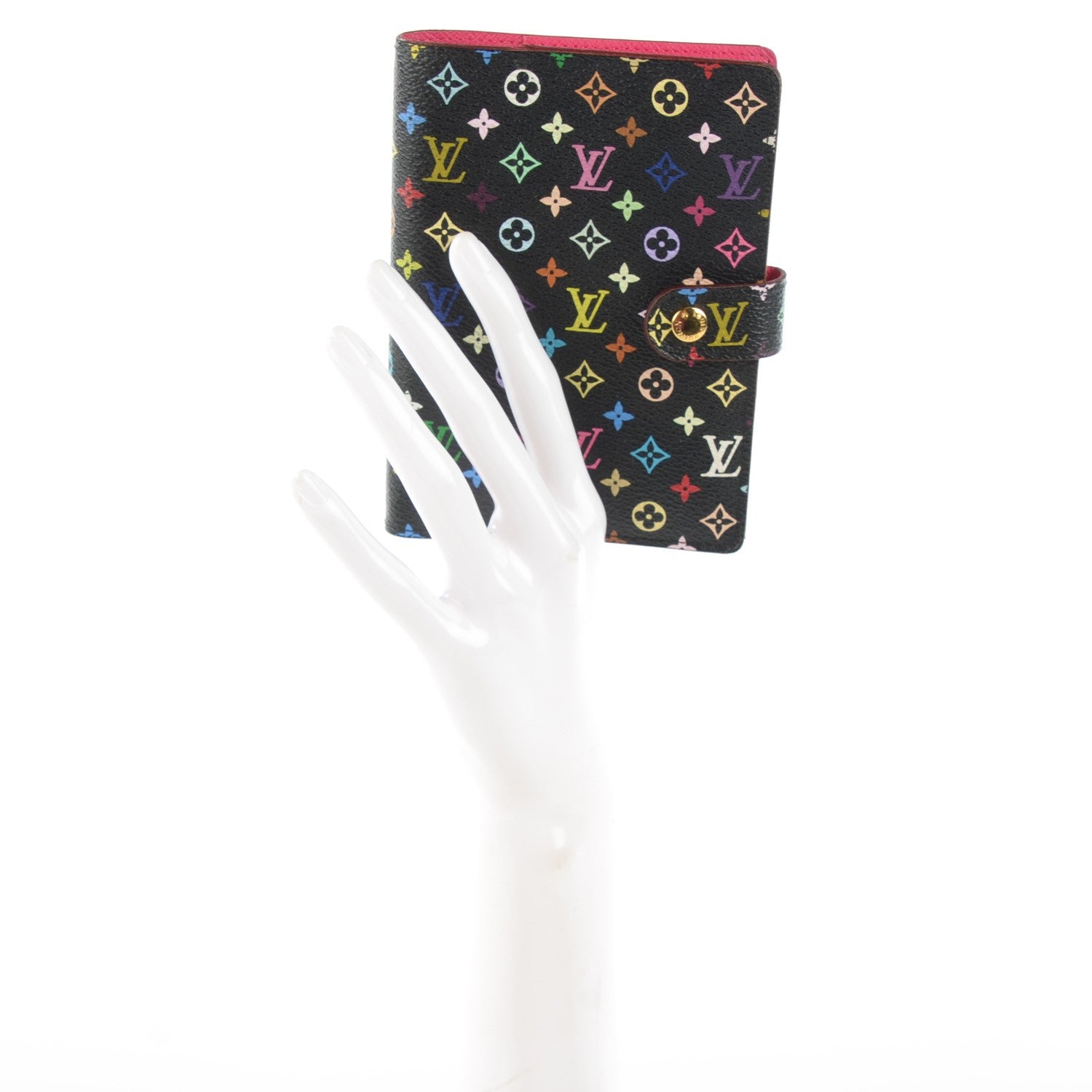 Louis Vuitton Monogram Multicolor Small Ring Agenda Cover Black Grenade 2 of 7