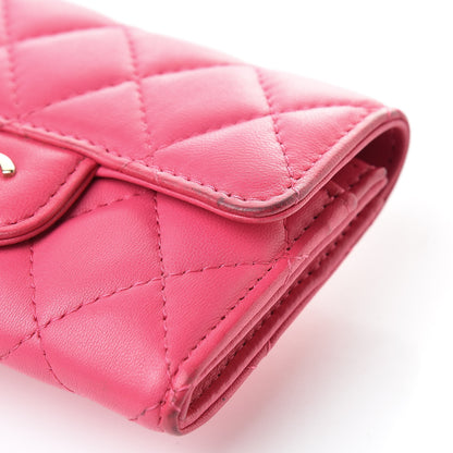 Chanel Lambskin Quilted Flap Card Holder Dark Pink 11 of 17