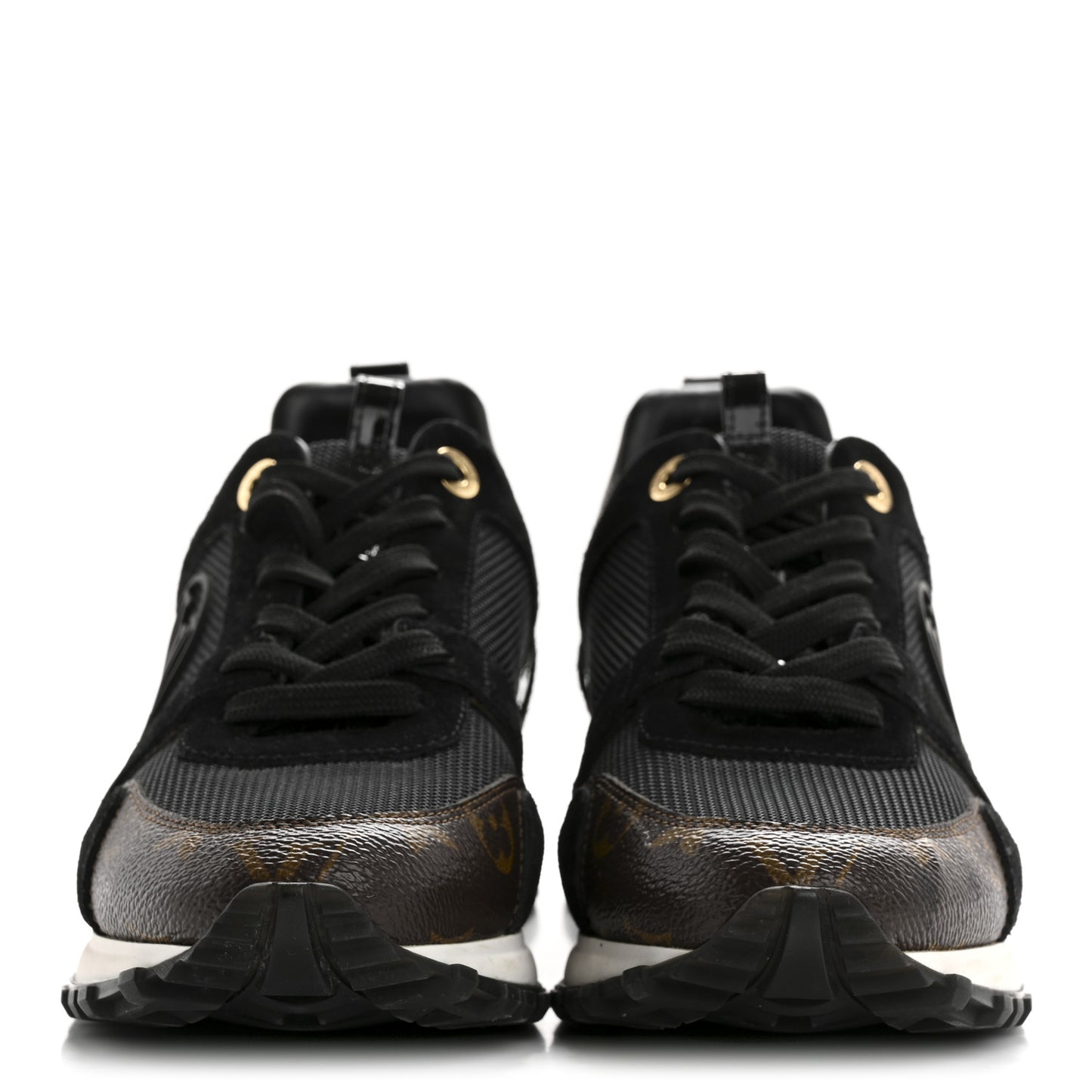 Suede Monogram Run Away Sneakers 38 Black