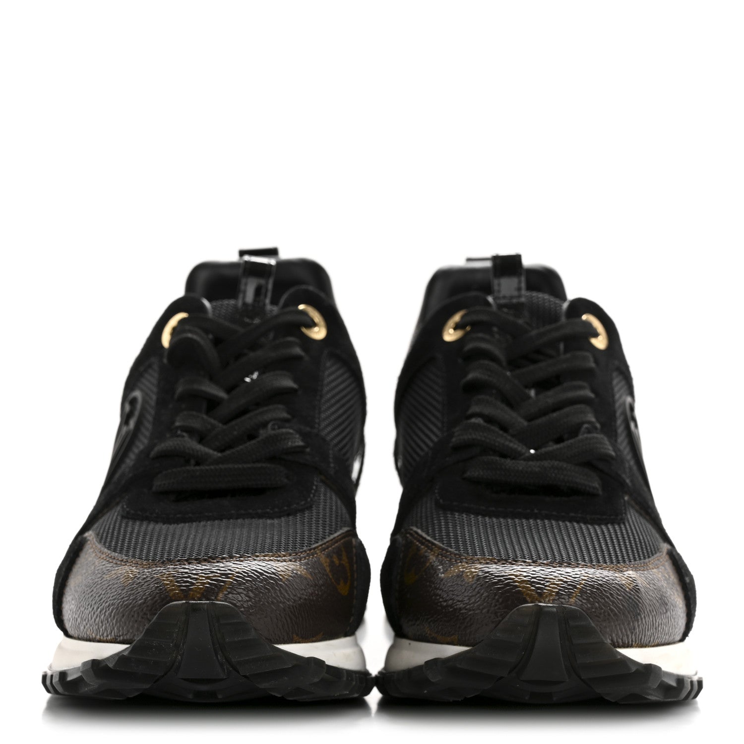 Louis Vuitton Suede Monogram Run Away Sneakers 38 Black 3 of 9