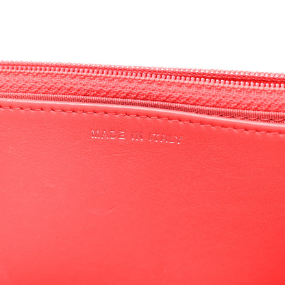 Chanel Lambskin Chevron Quilted Studded Wallet On Chain WOC Light Red 7 of 12