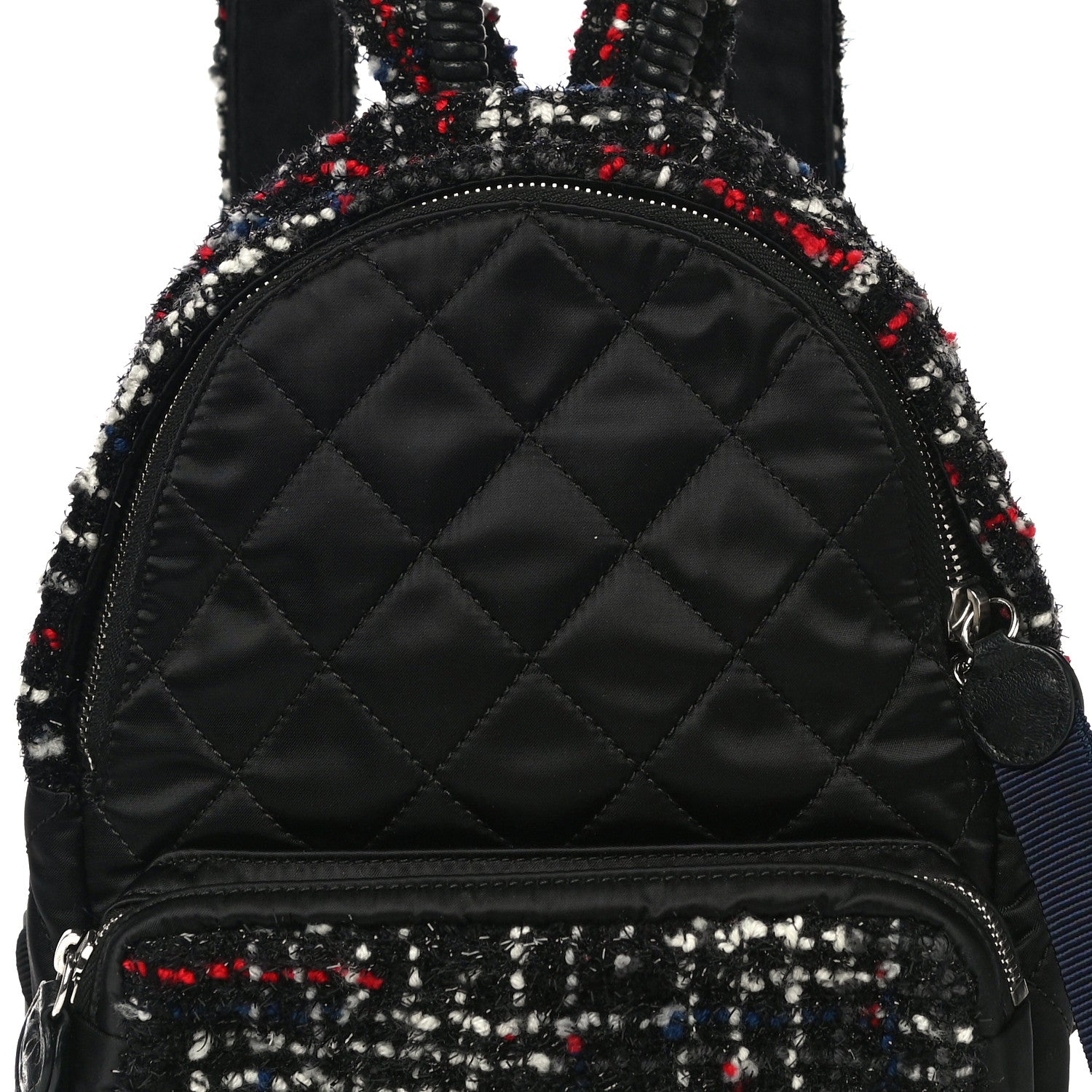 Chanel Tweed Nylon Quilted Small Astronaut Essentials Backpack Black Multicolor 7 of 9