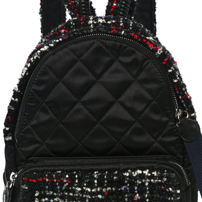 Chanel Tweed Nylon Quilted Small Astronaut Essentials Backpack Black Multicolor 7 of 9