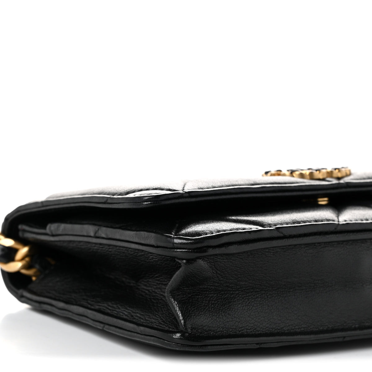 Chanel Goatskin Quilted Chanel 19 Wallet On Chain WOC Black 9 of 10