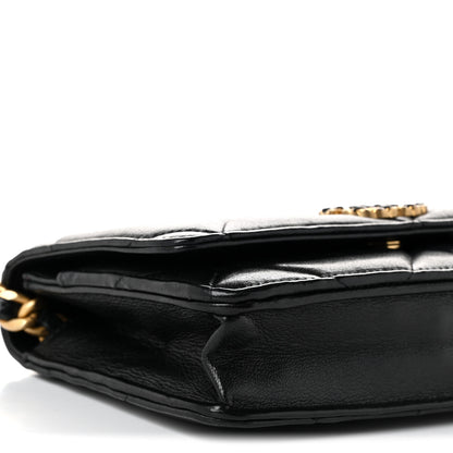 Chanel Goatskin Quilted Chanel 19 Wallet On Chain WOC Black 9 of 10