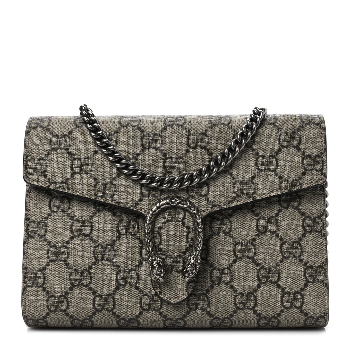 GG Supreme Monogram Mini Dionysus Chain Wallet Beige Taupe