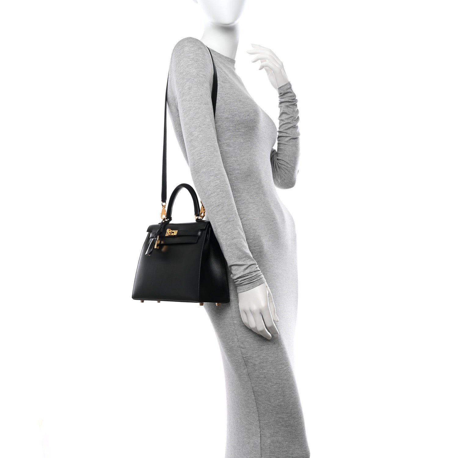 Hermes Tadelakt Kelly Sellier 25 Black 2 of 12