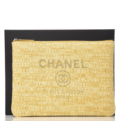 Chanel Woven Straw Raffia Large Deauville Pouch Light Yellow 8 of 8