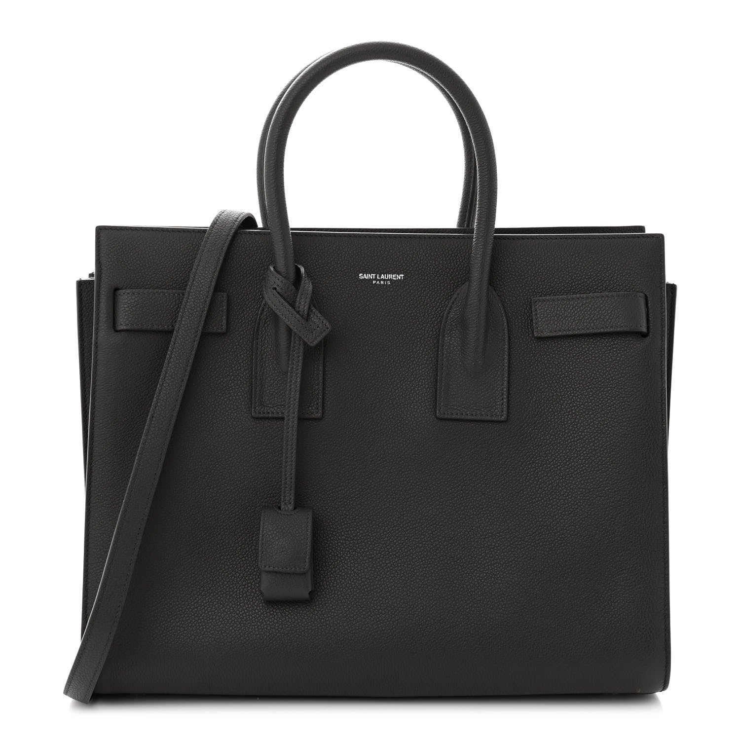 Saint Laurent Grained Calfskin Small Sac De Jour Fog 1 of 11