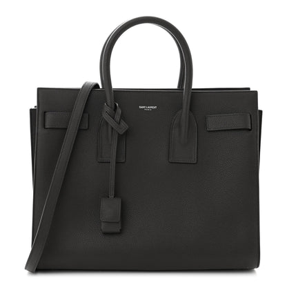 Saint Laurent Grained Calfskin Small Sac De Jour Fog 1 of 11