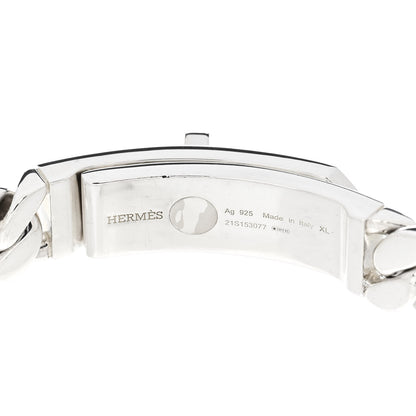 Hermes Sterling Silver GM Kelly Gourmette Bracelet XL 3 of 4