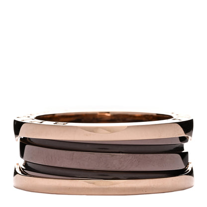 Bulgari 18K Rose Gold Bronze Cermet Roma B.Zero1 Two-Band Ring 52 6 1 of 5