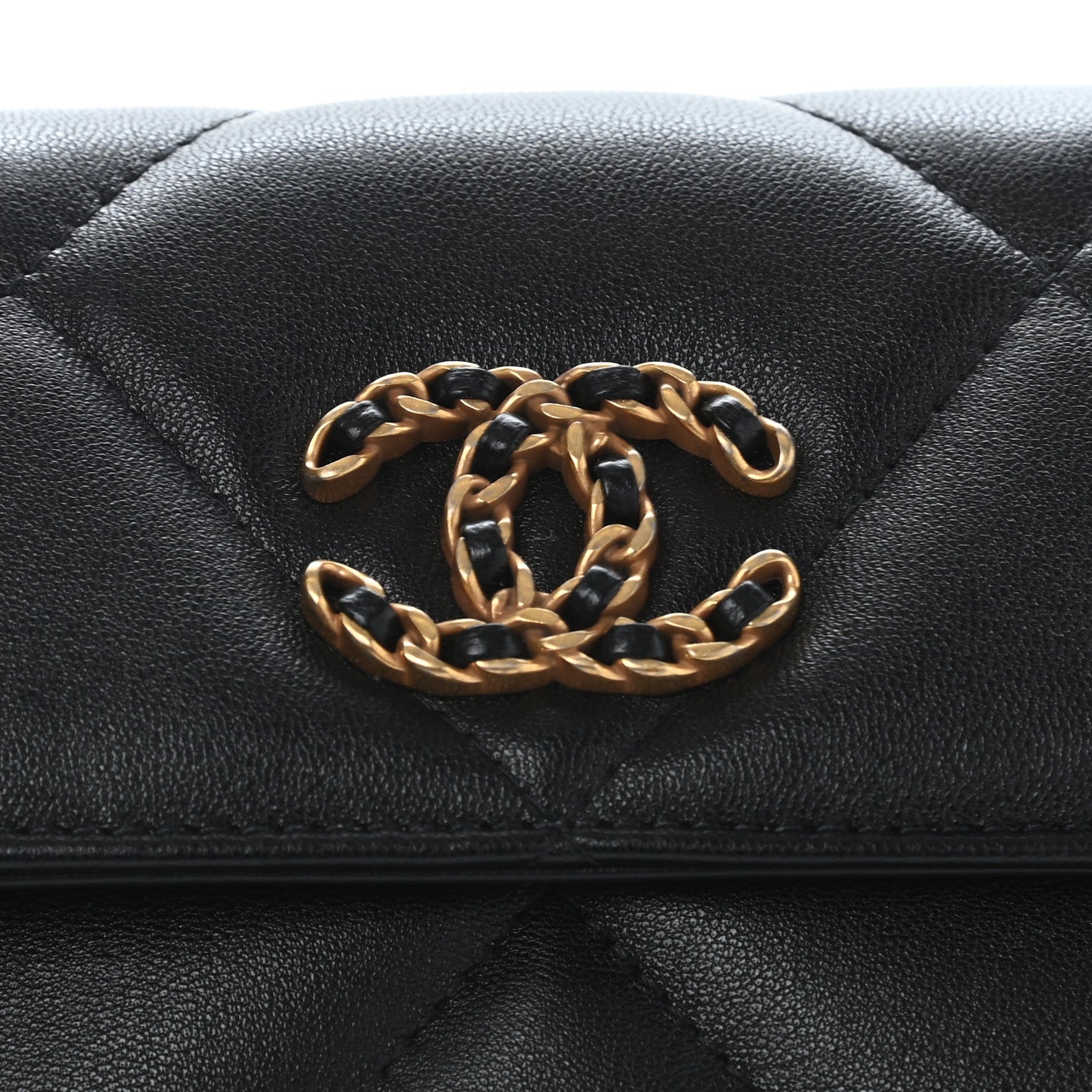 Chanel Lambskin Quilted Chanel 19 Flap Clutch Black 9 of 9