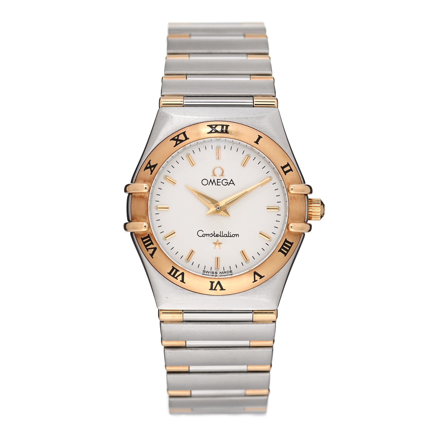 Omega Stainless Steel 18K Yellow Gold 25mm Constellation Quartz Watch White 1372.30.00 1 of 4