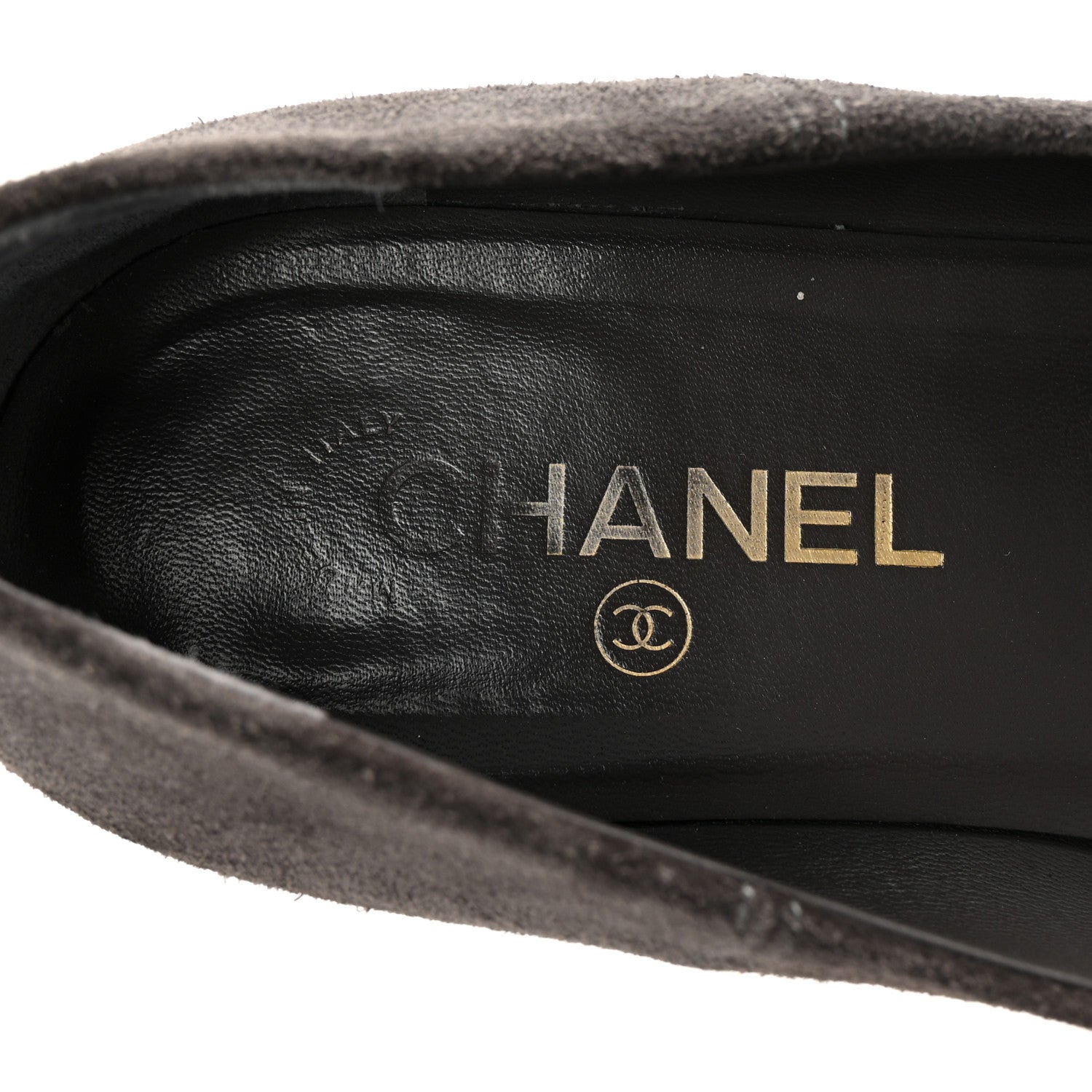 Chanel Suede Camellia CC Ballerina Flats 40 Grey 8 of 9
