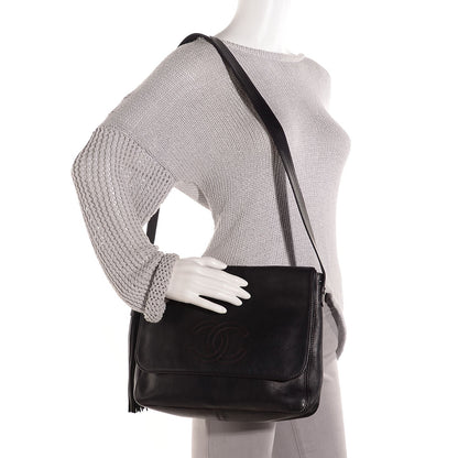 Chanel Lambskin CC Tassel Shoulder Flap Bag Black 2 of 7