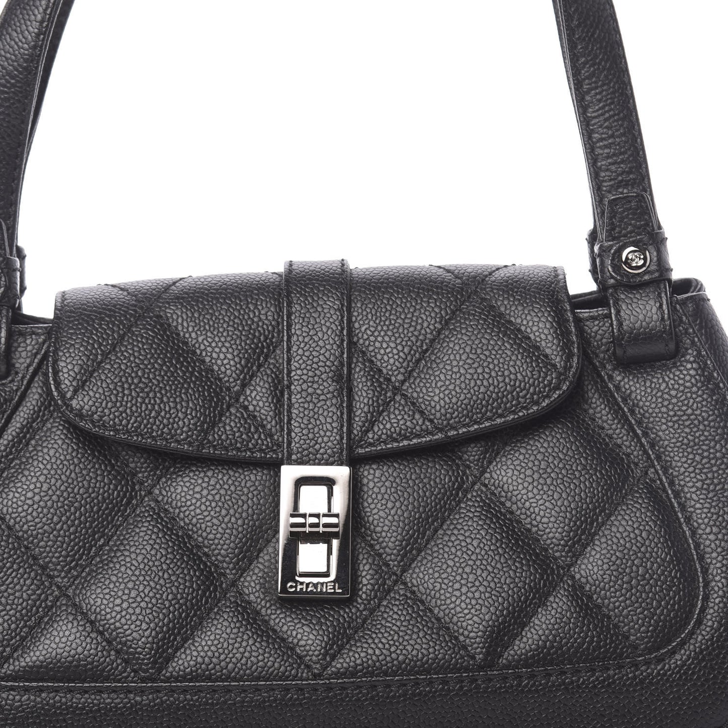 Caviar Quilted Small Mademoiselle Flap Bag Black