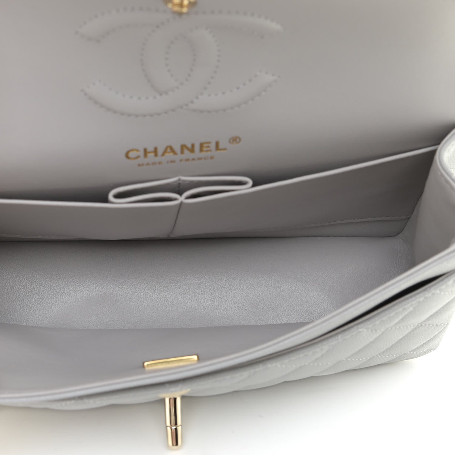 Chanel Caviar Quilted Small Double Flap Grey 7 of 11