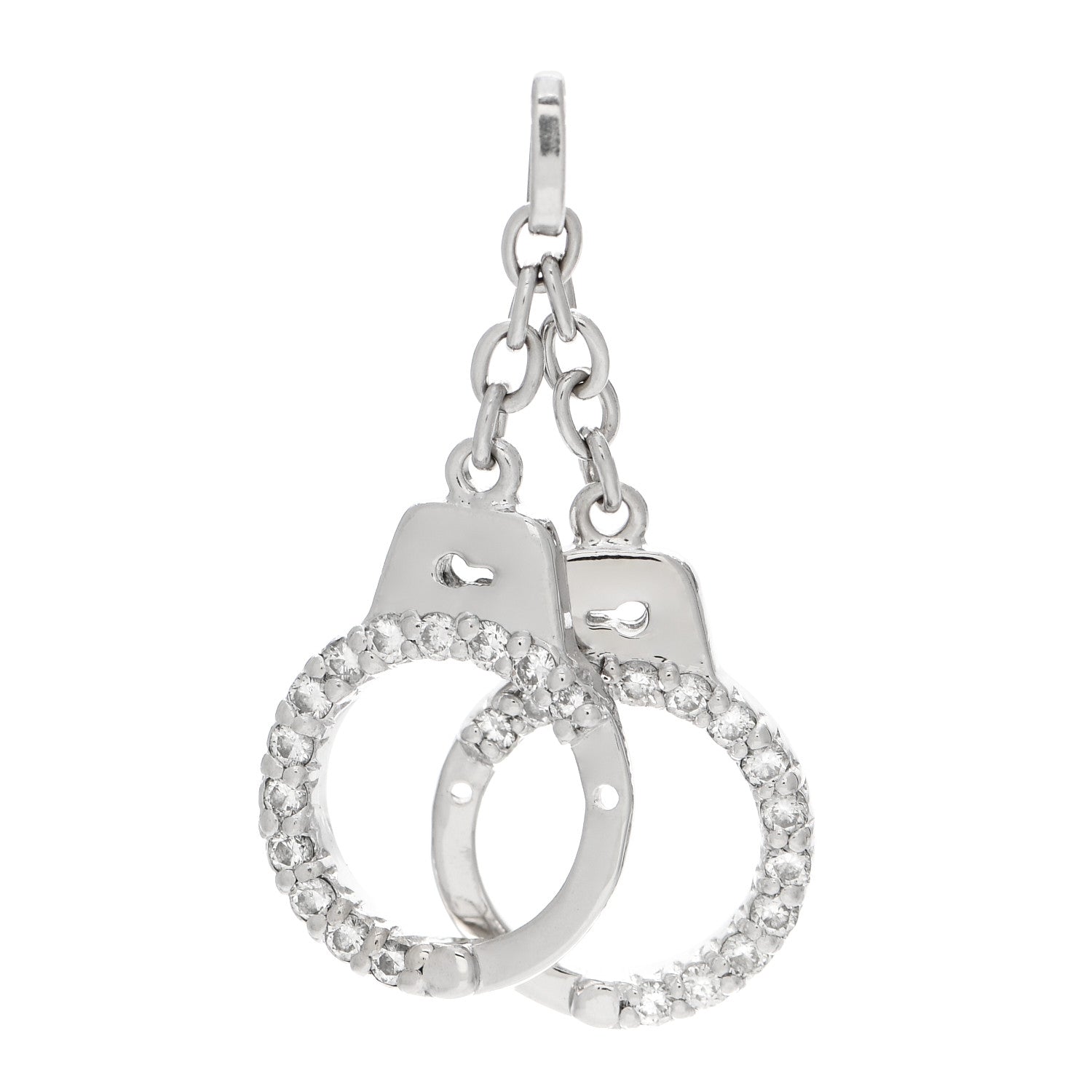 Roberto Coin 18K White Gold Diamond Handcuff Charm 2 of 5