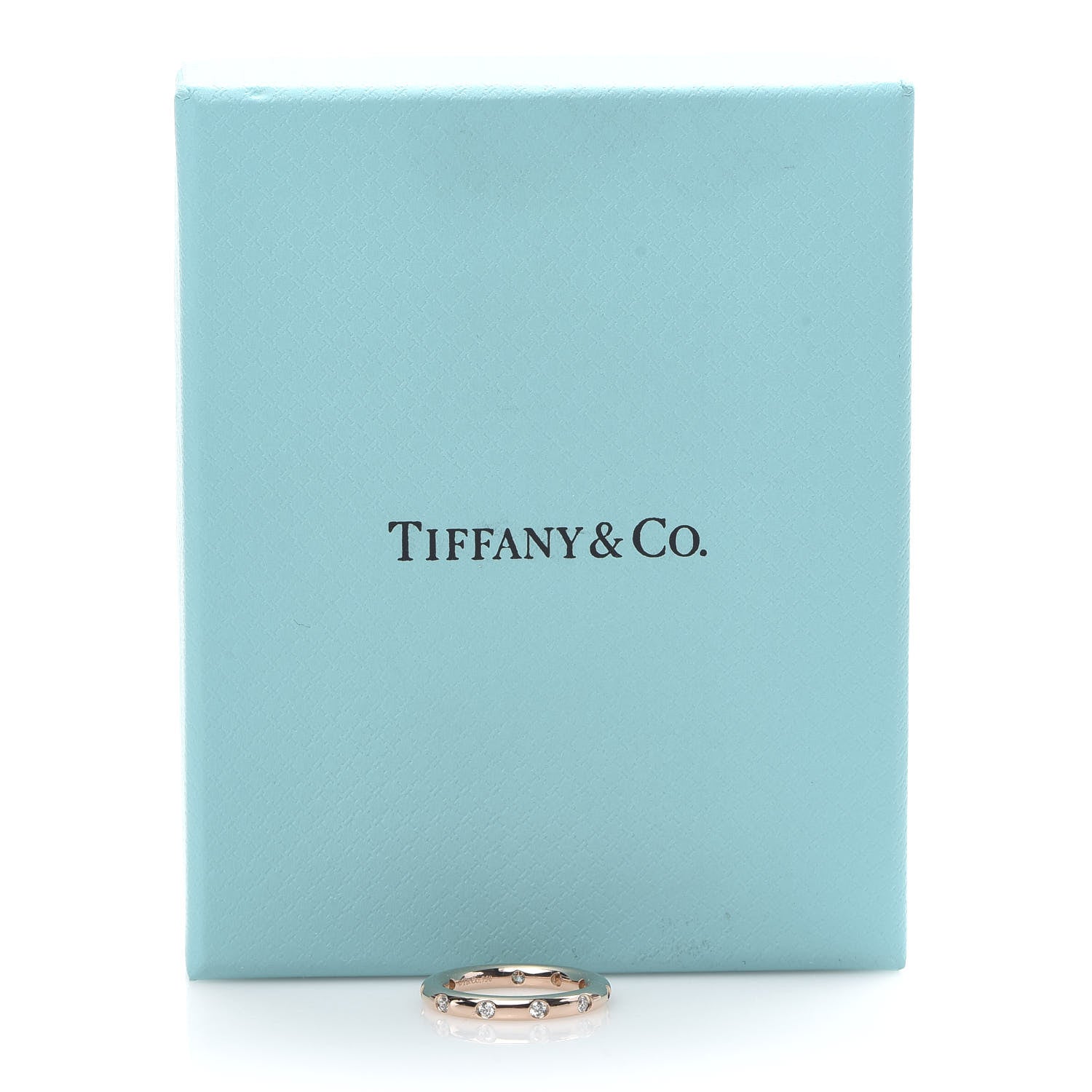 Tiffany 18K Rose Gold Diamond Bezet Band Ring 47 4 5 of 5