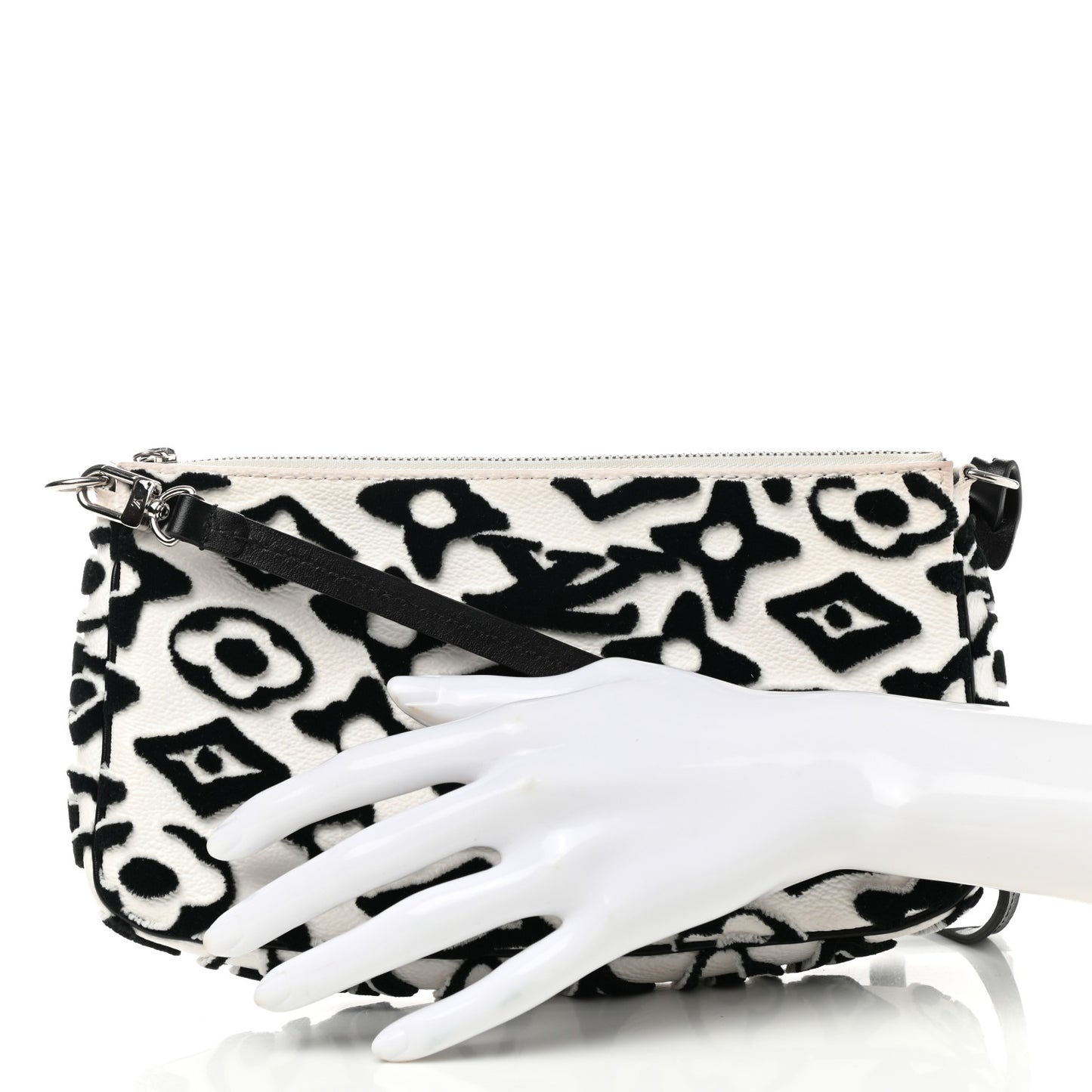 X UF Tufted Monogram Pochette Accessories White Black