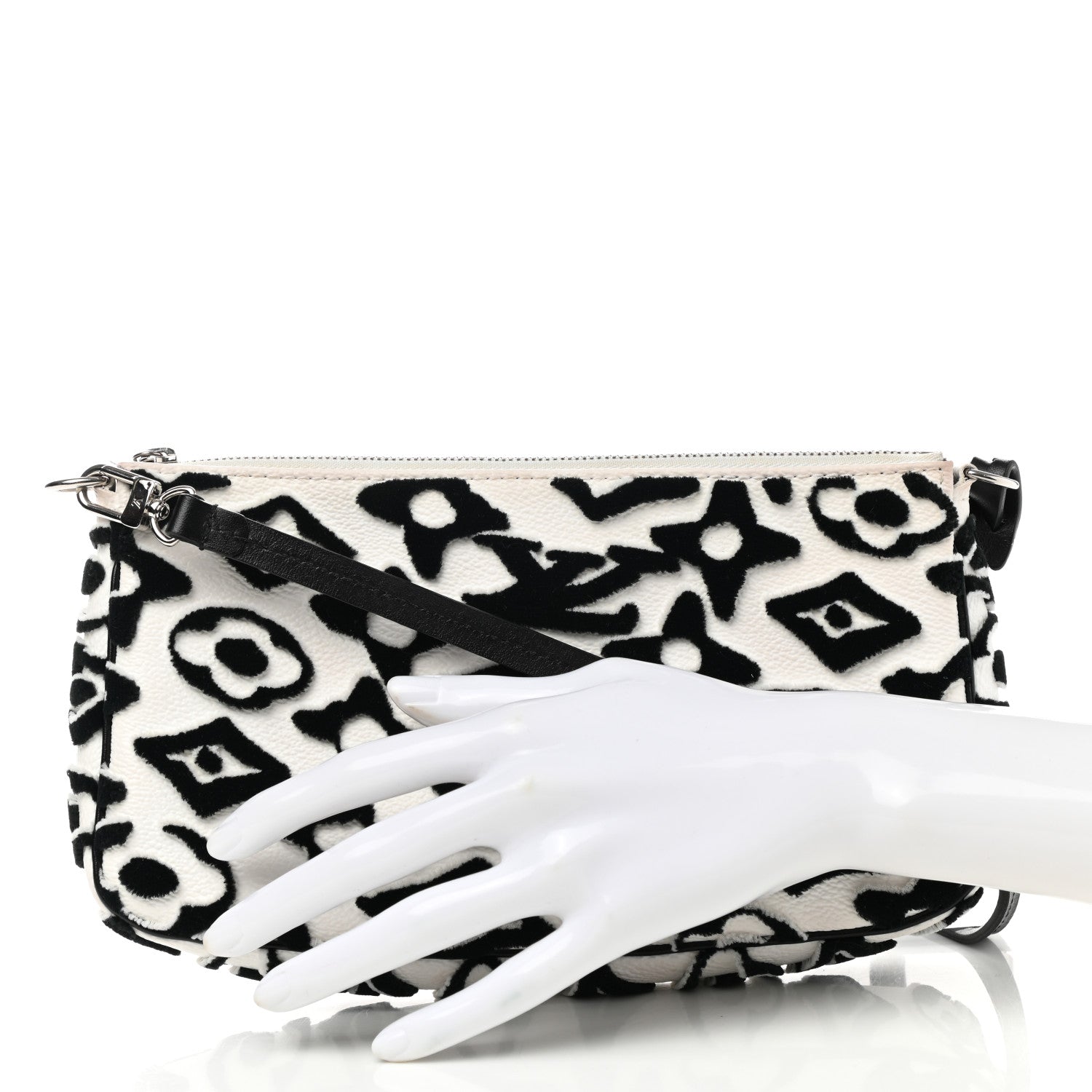 Louis Vuitton X UF Tufted Monogram Pochette Accessories White Black 2 of 12