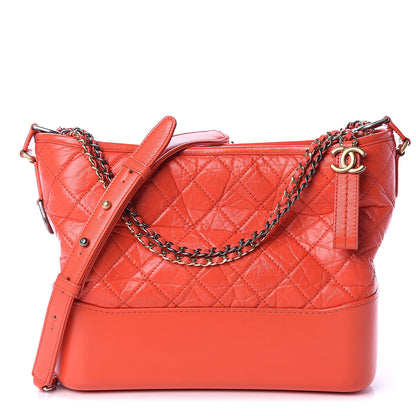 Chanel Aged Calfskin Quilted Medium Gabrielle Hobo Red 1 of 8