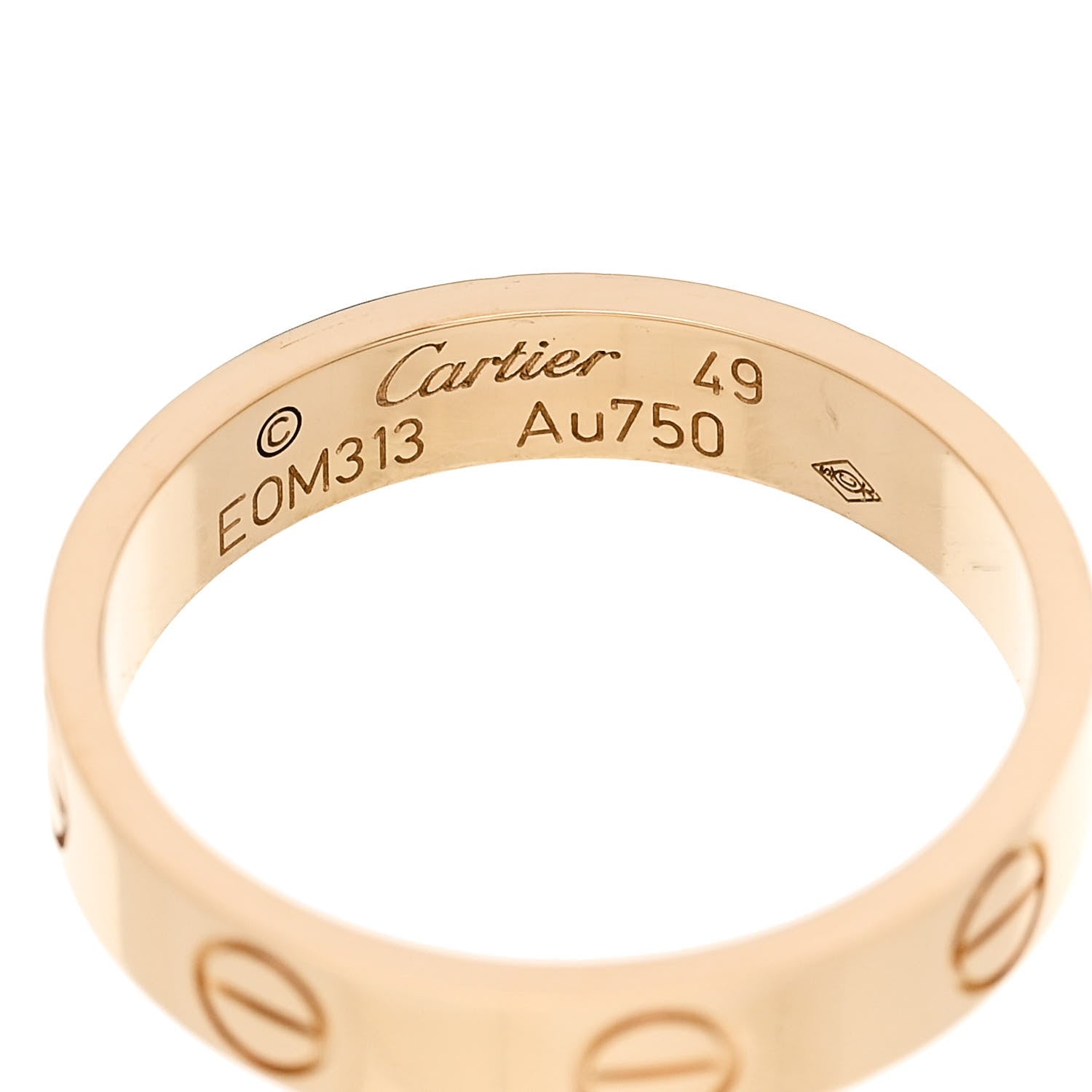 Cartier 18K Yellow Gold 3.5mm LOVE Wedding Band Ring 49 5 4 of 5
