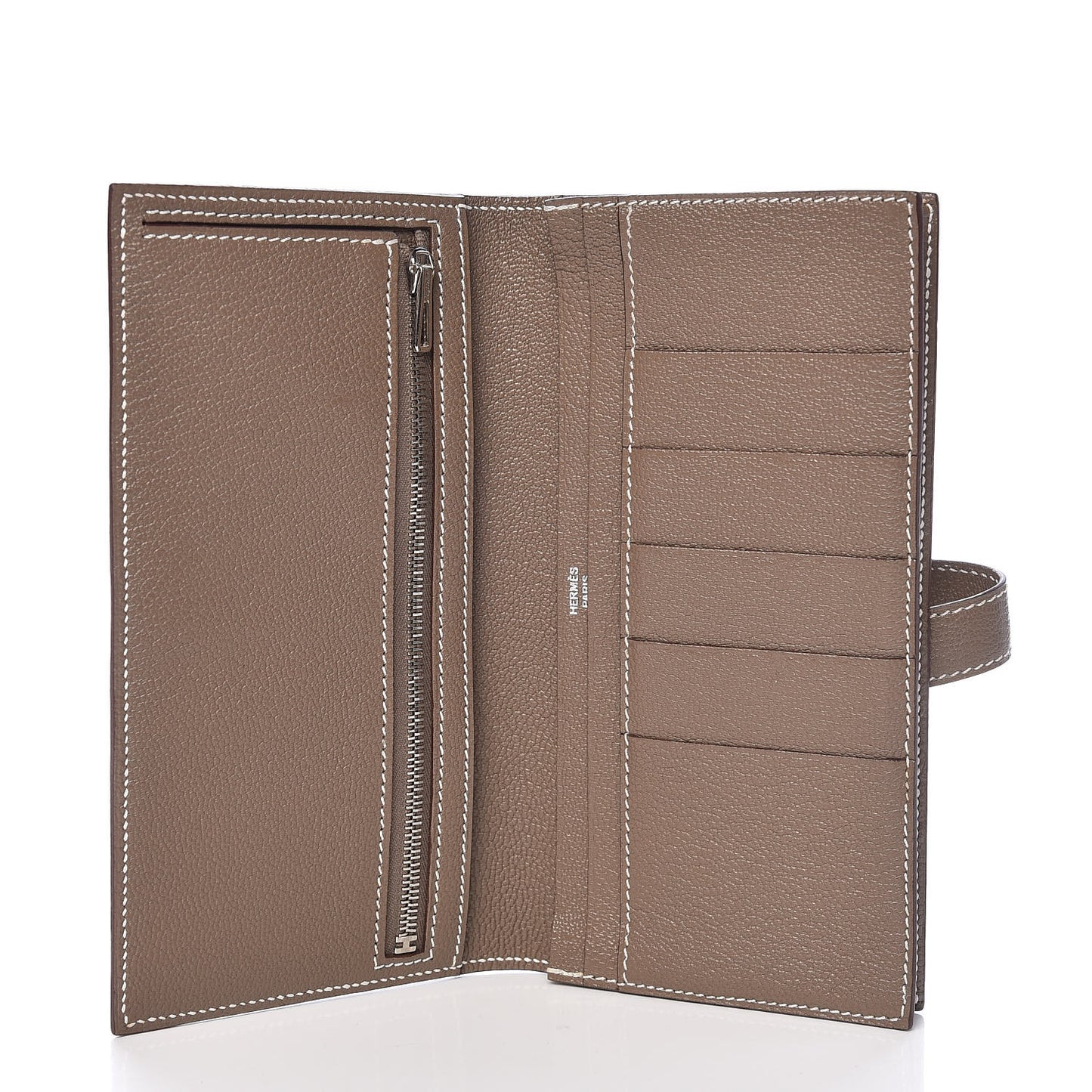 Chèvre Mysore Bearn Gusset Wallet Etoupe