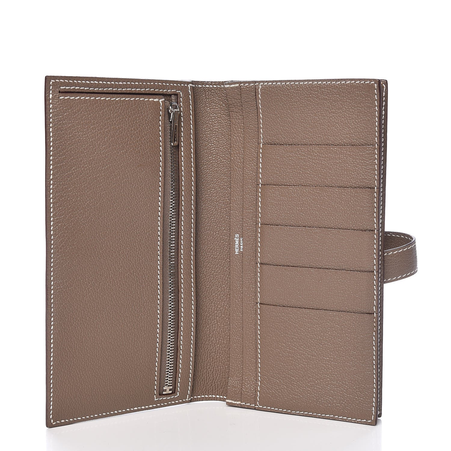 Hermes Chèvre Mysore Bearn Gusset Wallet Etoupe 5 of 8