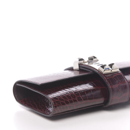 Hermes Shiny Alligator Medor Clutch 23 Bordeaux 8 of 11