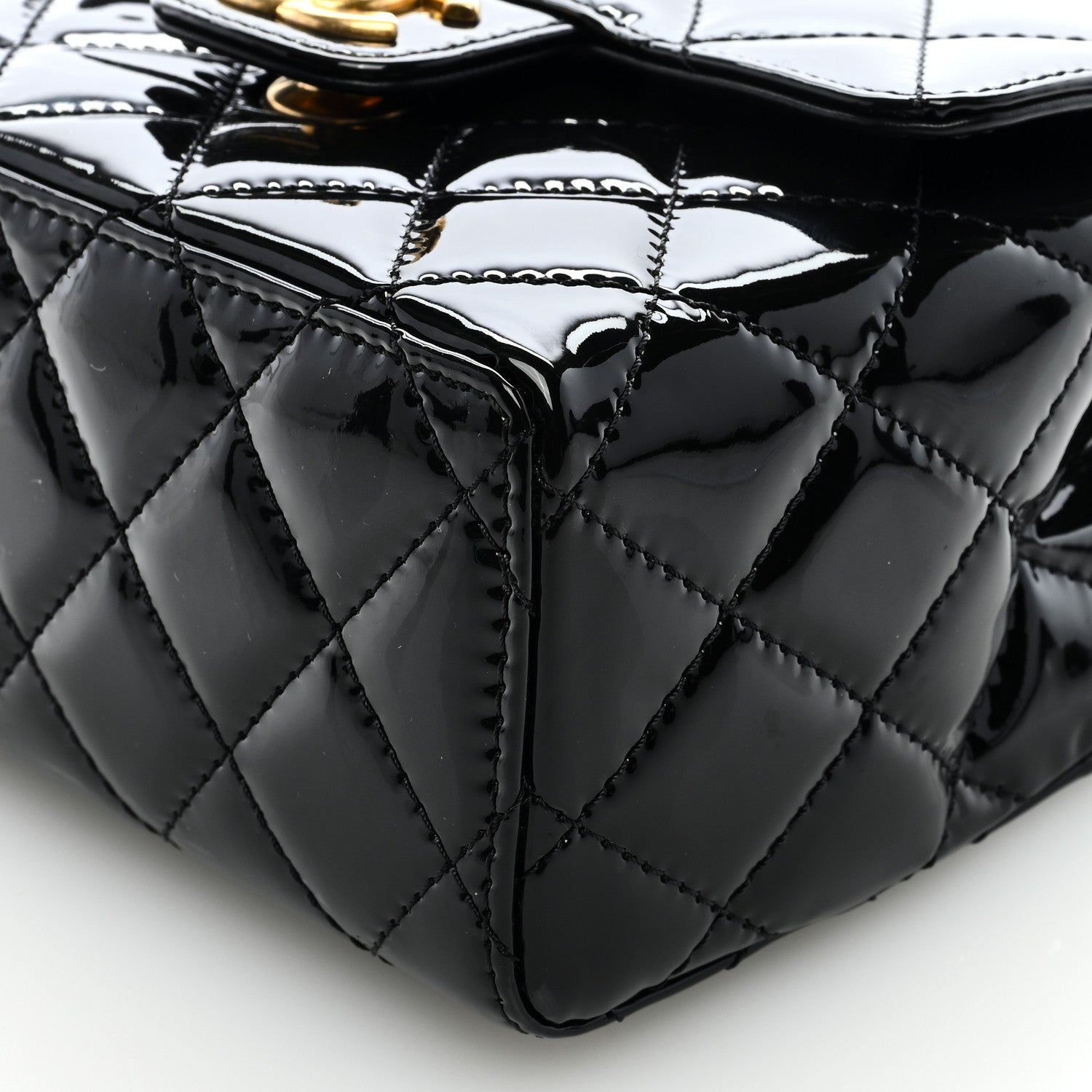 Chanel Patent Calfskin Quilted Mini Square Flap Black 9 of 9