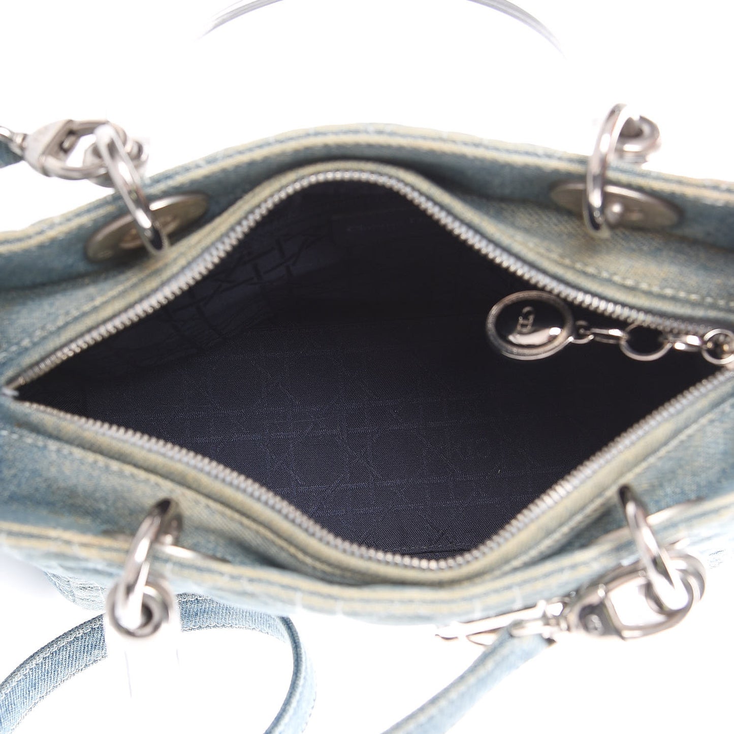 Denim Cannage Medium Lady Dior Blue