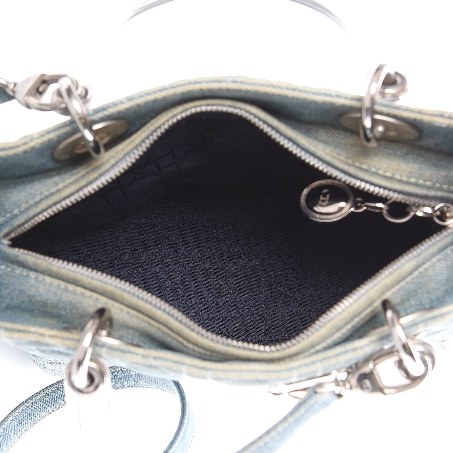 Christian Dior Denim Cannage Medium Lady Dior Blue 5 of 13