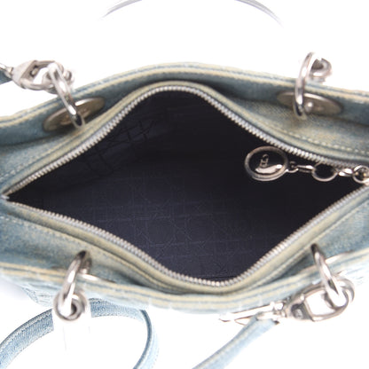 Christian Dior Denim Cannage Medium Lady Dior Blue 5 of 13
