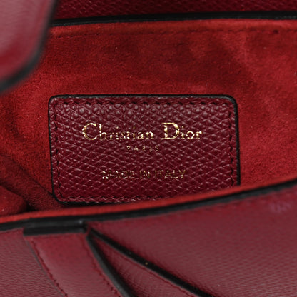 Christian Dior Grained Calfskin Mini Saddle Bag Red 3 of 8
