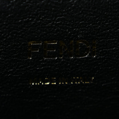 Fendi Vitello Glacier Karligraphy Pocket Shoulder Bag Black Gingerbread 6 of 10